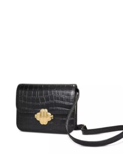 Clover Mini Croc Embossed Leather Handbag