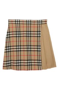 Kids' Lana Archive Check Wool Skirt