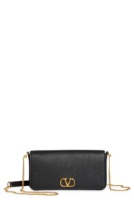 Vlogo Signature Leather Crossbody Pouch Bag