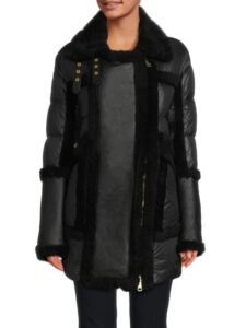 Belgravia Shearling Trim Long Down Jacket