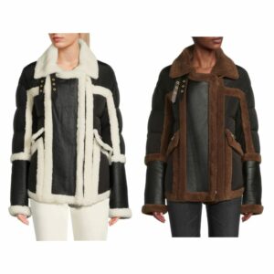 Garnier Shearling Trim Biker Jacket