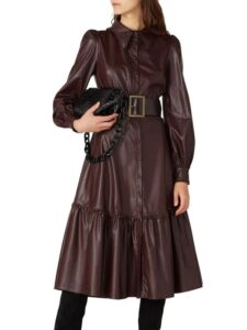 Larisa Faux Leather Midi Dress