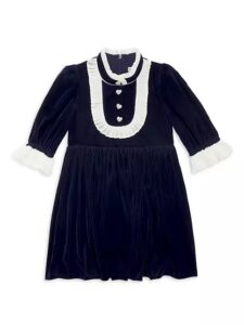 Little Girl's & Girl's Velvet Mini Dress