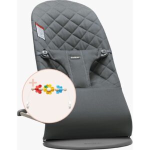 Babybjorn Bouncer Bliss, Anthracite Cotton Flying Friends Bundle