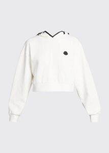 French-terry Cropped Sweatshirt W/ Logo Hood