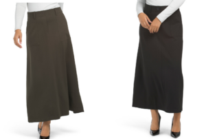 Ponte A-line Maxi Skirt with Pockets