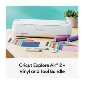 Cricut Explore Air 2 Bundle Cutting Machine with 100 Pieces of Vinyl and Tools