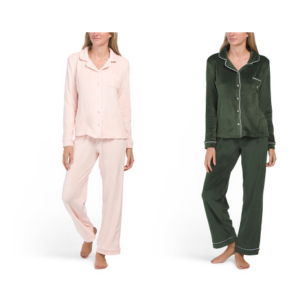 Cozy Velour Pajama Set with Contrast Piping