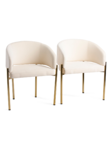 Set of 2 Textured Velvet Dining Chairs