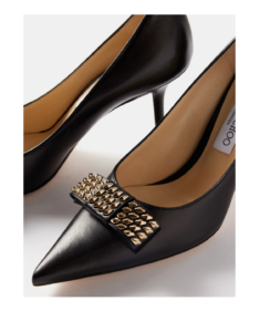Love 85 Studded-bow Leather Pumps