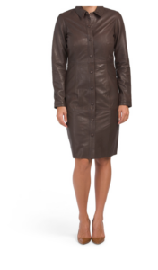 Leather Shirt Dress ( 40in Dress)