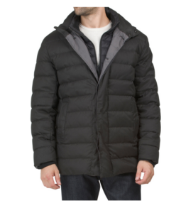 Stand Quilted Down Coat with Insert Bib