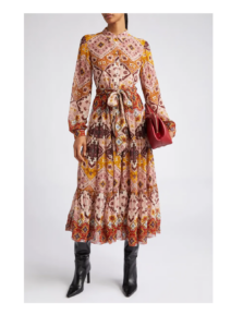 Lolan Print Long Sleeve Maxi Shirtdress