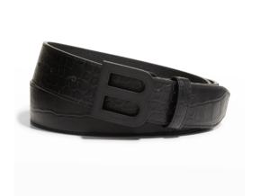 Men's Hourglass B-logo Tonal Leather Belt