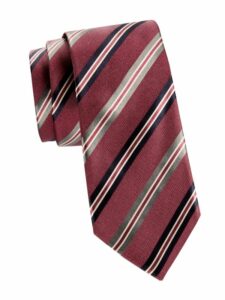 Striped Silk Twill Tie