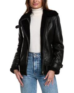Hazel Wool-lined Leather Aviator Jacket