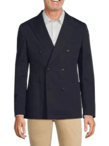 Double Breasted Linen Blend Sportcoat