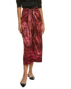 Satin Silk-blend Midi Skirt