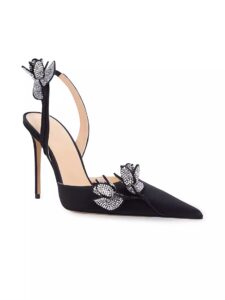 Wonder Tulip 95mm Crystal-embellished Slingback Pumps
