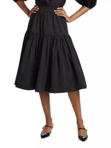 Mainline Tiered Faille Midi-skirt