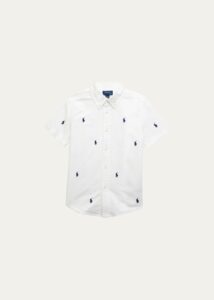 Boy's Embroidered Pony Oxford Shirt, Size 2-7