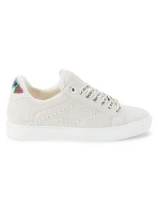 La Flash Beaded Suede Sneakers