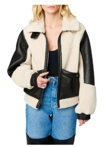 Faux Leather & Faux Shearling Jacket