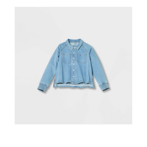 Long Sleeve Button-down Denim Shirt