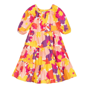 Orange Floral Flow Dress