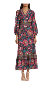 Floral Border Print Maxi Dress