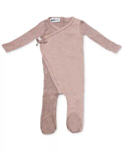 Baby Girls Wrap Footed Coveralls