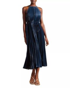 Kassiah Pleated Halter Midi Dress