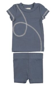 Spiral Stitch Cotton Knit T-shirt & Shorts Set