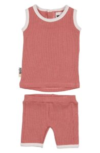 Waffle Knit Cotton Tank & Shorts Set