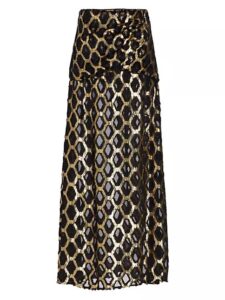 Pura Luz Maxi Honeycomb Metallic Mesh Skirt