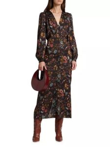 Terina Floral Silk-blend Midi-dress