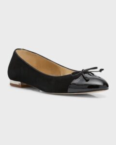 Venus Bow Cap-toe Ballerina Flats