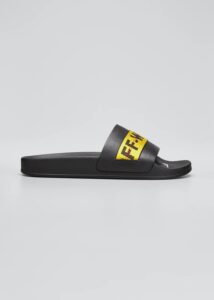Men's Industrial Leather Slide Sandals