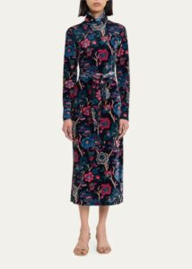 Piper Velvet Belted Turtleneck Midi Dress