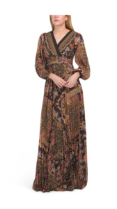 Chiffon V-neck Patchwork Gown