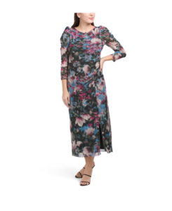 Puff Sleeve Midi Dress