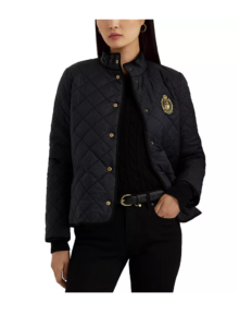 Women's Quilted Crest Coat L,xl