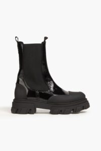 Crinkled Patent-leather Chelsea Boots