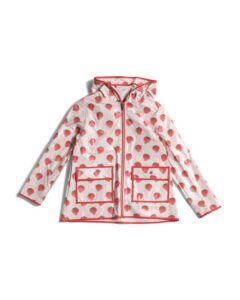 Girls Strawberry Print Rain Jacket