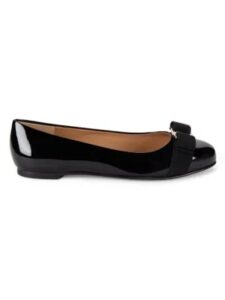 Bow Faux Leather Ballet Flats