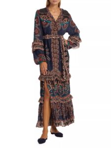 Ainika Tapestry Belted Maxi Dress