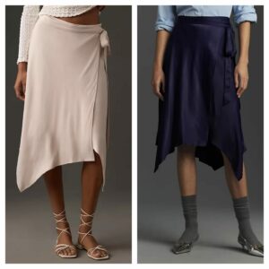 Asymmetrical Wrap Midi Skirt