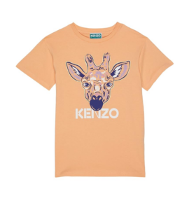 Short Sleeve T-shirt, Giraffe Print Infront Size 2-4