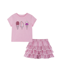 T-shirt & Tiered Skirt Set