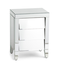 26in Mirrored 3 Drawer Accent Cabinet
